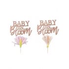 Cupcake toppers rosé goud Baby in Bloom