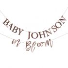 Babyshower slinger Rose goud met naam