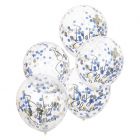 Babyshower confetti ballonnen goud navy & pink