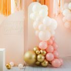 Ballonnenboog Peach en Goud Chroom