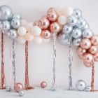 Ballonnenboog Mixed Metallics met streamers