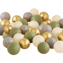 olijfgroen grijs en goud chrome ballonnenset gingerray