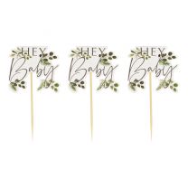Botanical baby shower cupcake toppers Ginger Ray