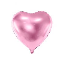 folie ballon hart vorm licht roze 45 cm