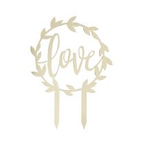 Taarttopper Goud acryl Love