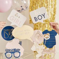 Photo booth props Gender Reveal navy & pink