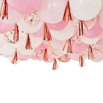 Ballonnen plafond pakket roze en rose goud