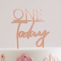 Acryl Taarttopper One Today Rosé Goud