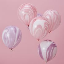 Marmer ballonnen roze en paars