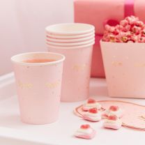 Roze bekertjes Slaapfeestje
