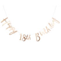 Happy 18th  Birthday slinger Goud folie