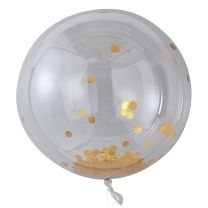 Mega Orb confetti Ballonnen goud (3 stuks)
