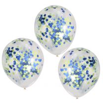 Confetti ballonnen Groen en Blauw 5 stuks