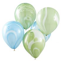 Marmer ballonnen groen en blauw