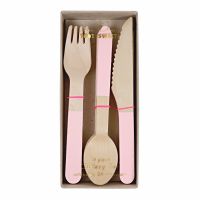 Bestek licht roze, 8 couverts