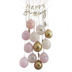 Ballonnen decoratie set voor de deur Pastel peach goud Ginger Ray
