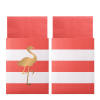 Servetten Preppy Flamingo koraal met servetzakjes