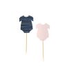 Cupcake Toppers Rompertje navy & pink