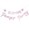 Roze Glitter Slinger met naam Pamper Party